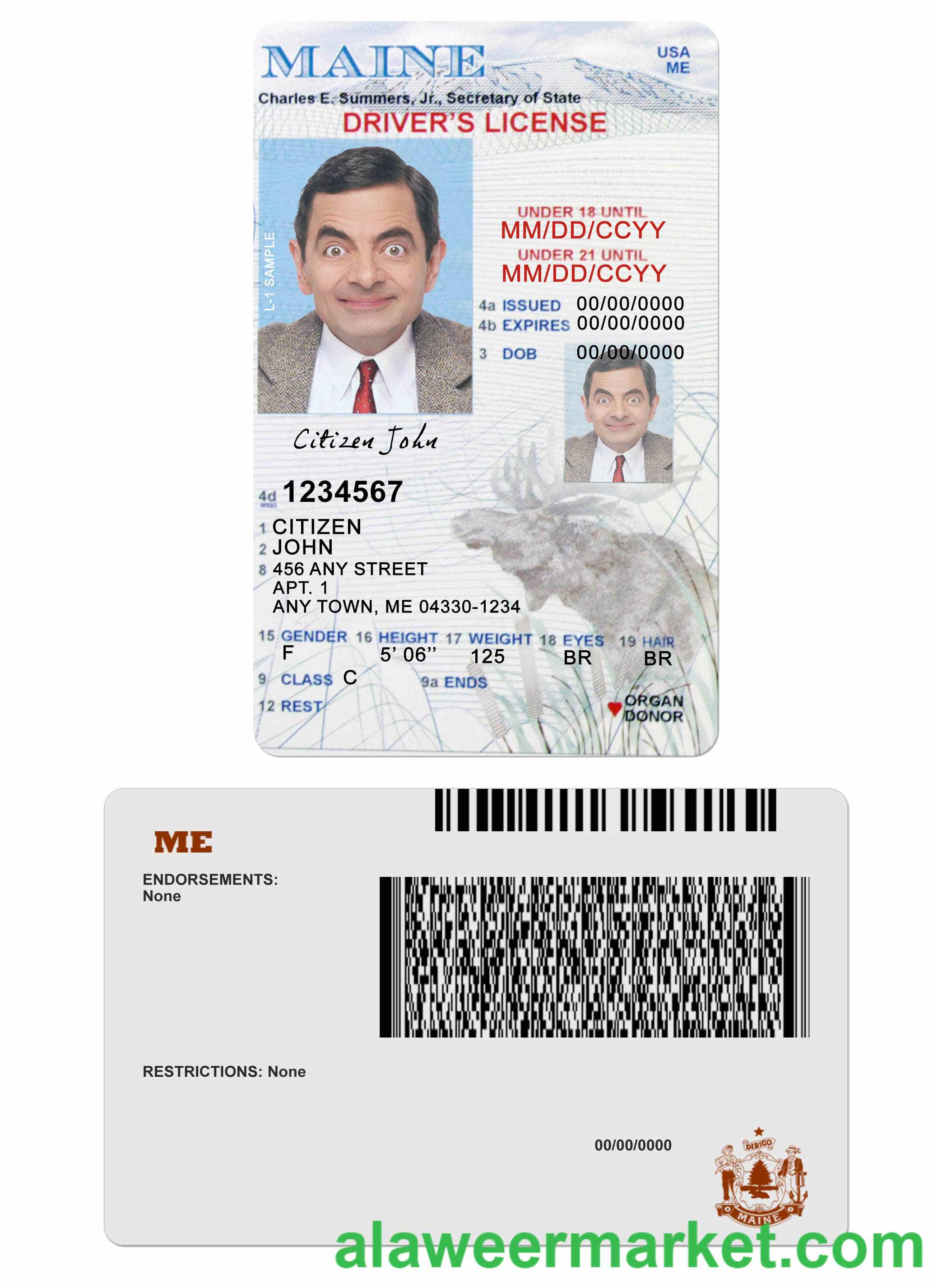 USA Maine driving license under 21